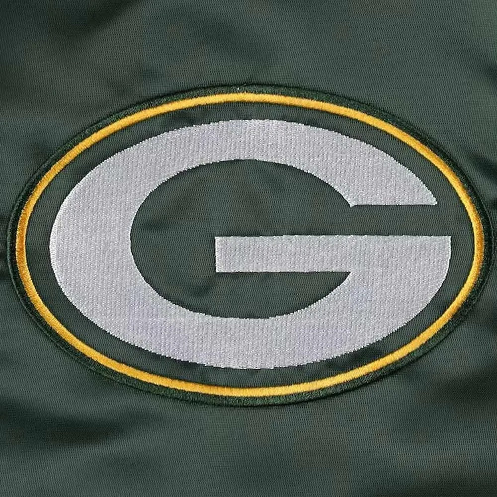 Green Bay Packers Midfield Varsity Green Satin Jacket