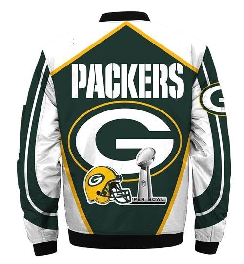 Green Bay Packers White And Green Jacket