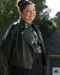 Hacks S03 Megan Stalter Black Leather Jacket