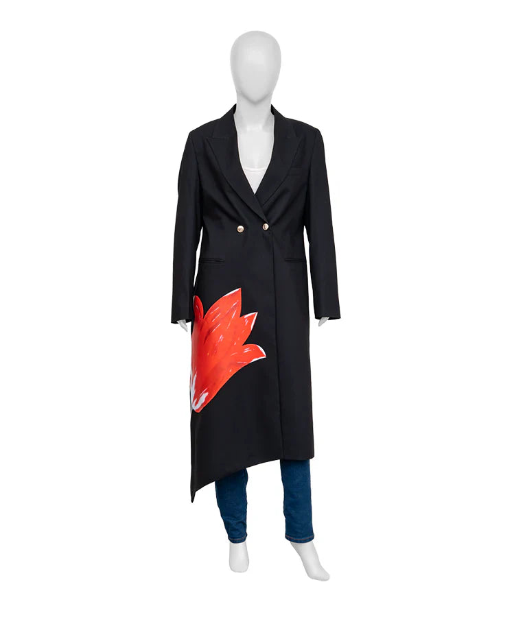 Hostage 2025 Suranne Jones Black Floral Coat