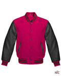 Hot Pink & Black Varsity Jacket
