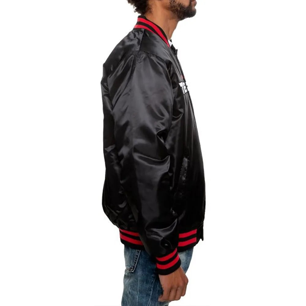 Houston Texans Black Satin Jacket