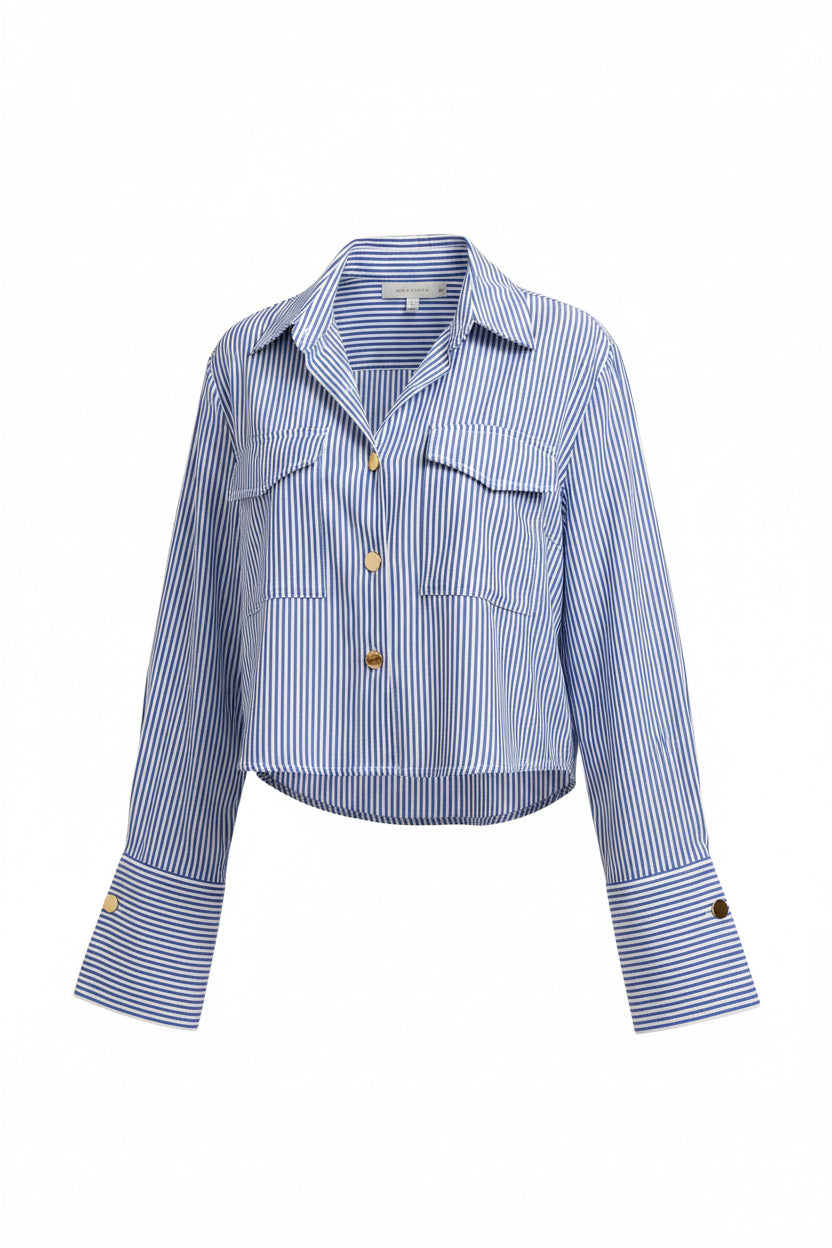 Primakind Women's Crop Button-Down Shirt