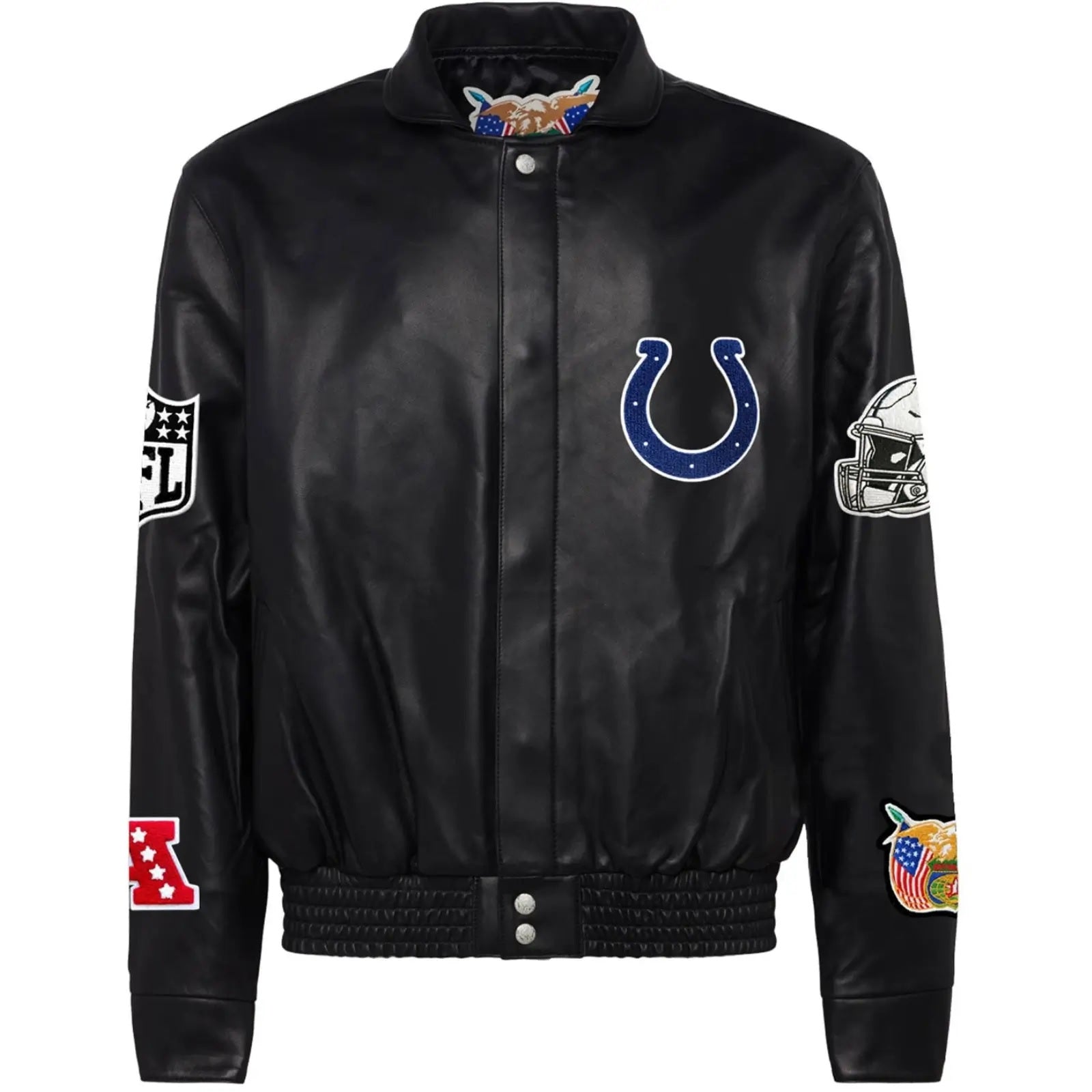 Indianapolis Colts Jeff Hamilton Leather Varsity Jacket