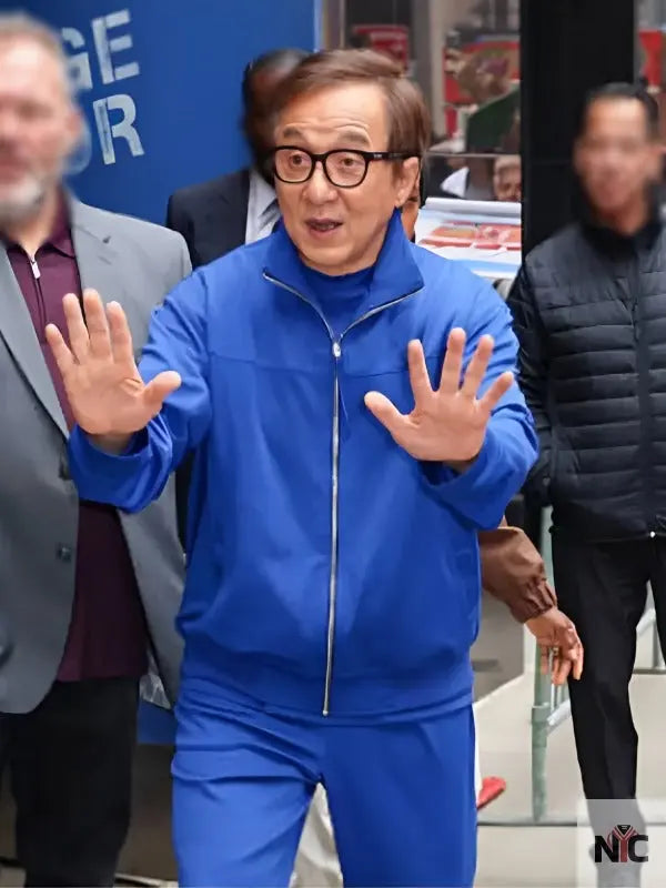 Jackie Chan NYC 2025 Blue Jacket