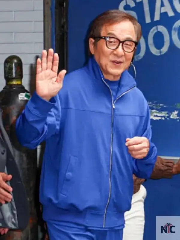 Jackie Chan NYC 2025 Blue Jacket