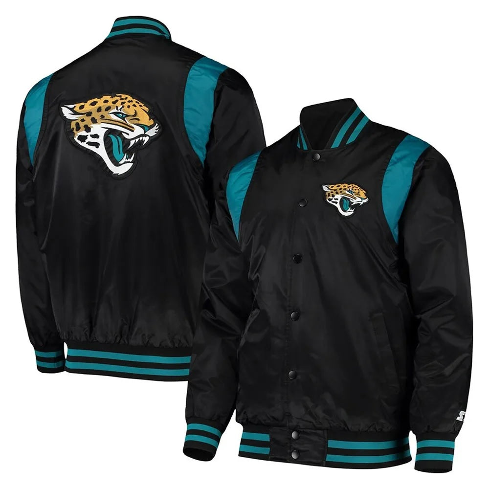 Jacksonville Jaguars Teal and Satin Jacket