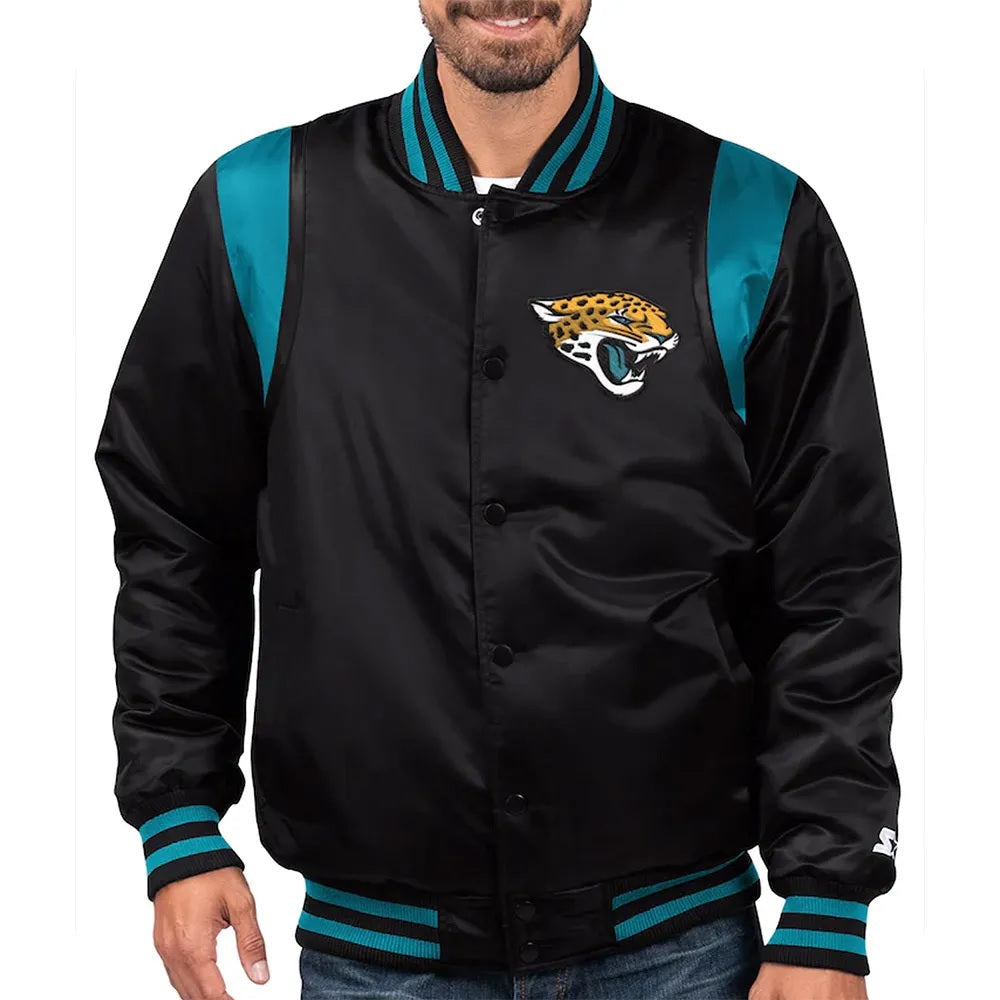 Jacksonville Jaguars Teal and Satin Jacket