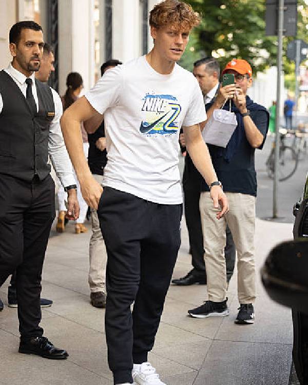 Jannik Sinner White Graphic T-Shirt