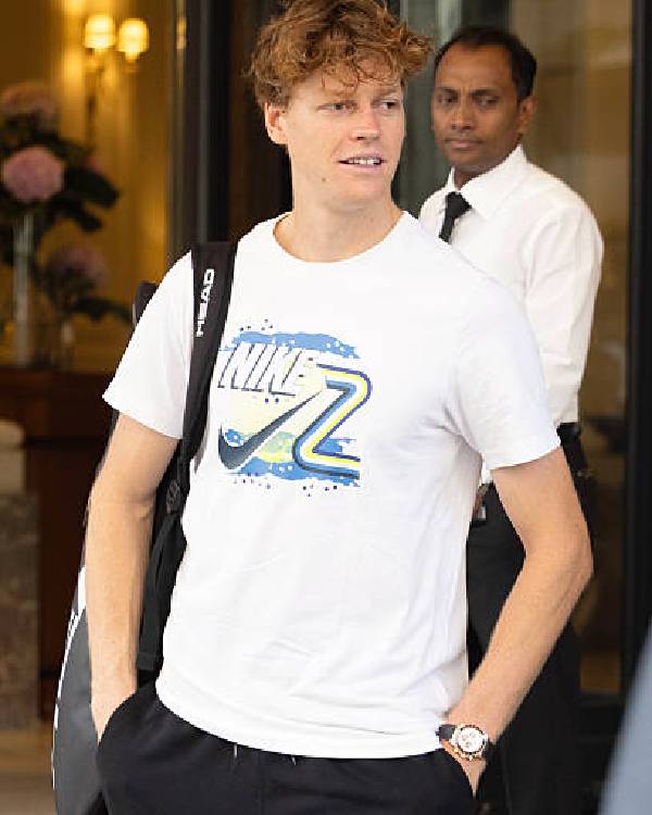 Jannik Sinner White Graphic T-Shirt