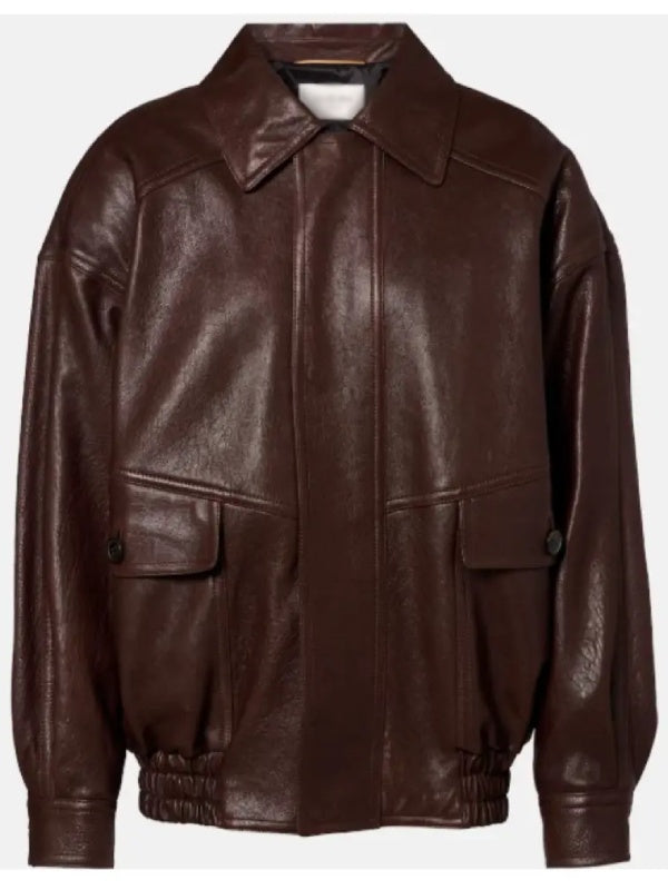 Jennifer Lopez Office Romance 2026 Brown Leather Jacket