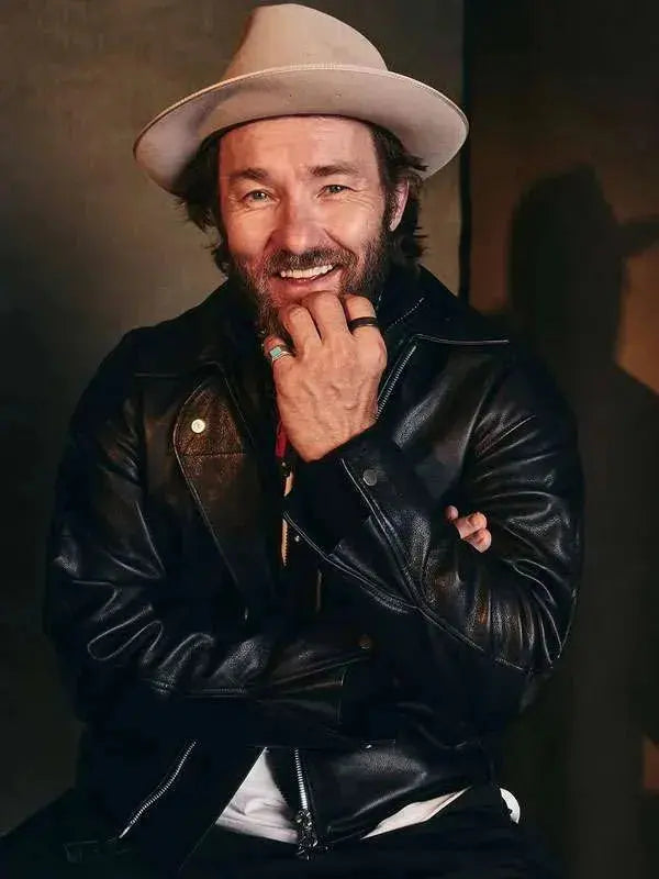 Joel Edgerton Train Dreams 2025 Black Leather Jacket