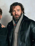 Joel Edgerton Train Dreams 2025 Black Leather Jacket