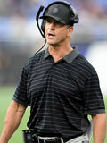 John Harbaugh NFL Preseason 2025 Black Polo Shirt