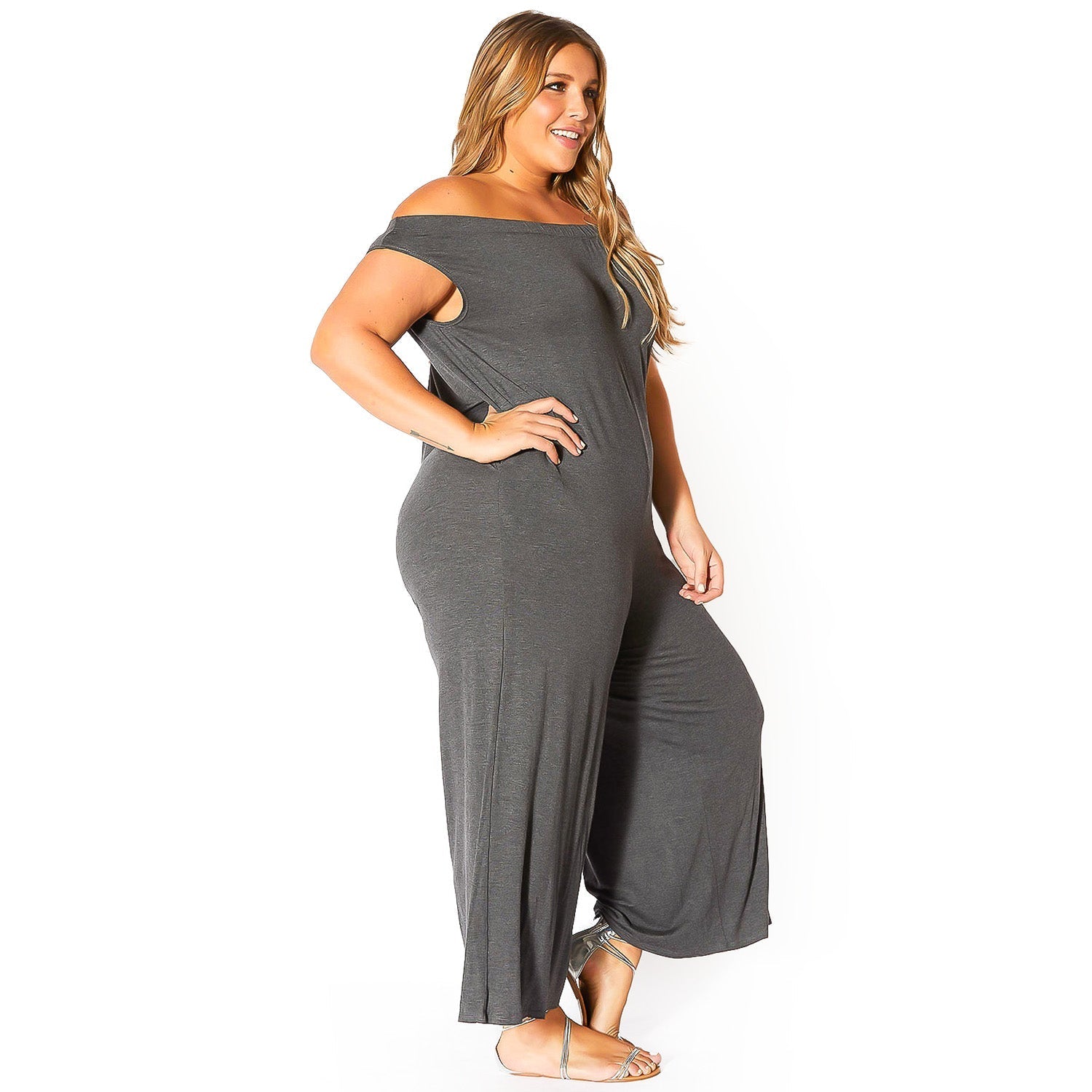 Primakind Plus Size Off-Shoulder Wide Leg Jumpsuit Bellatrix