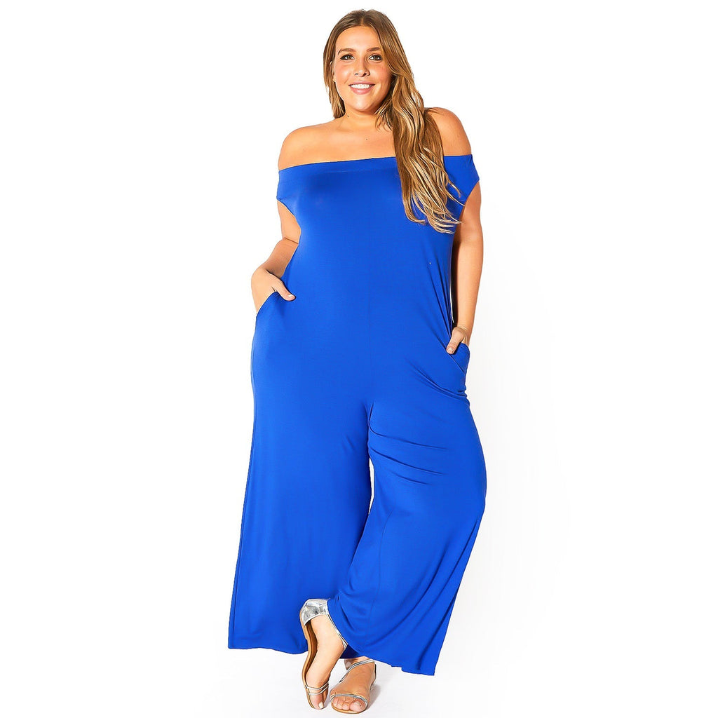 Primakind Plus Size Off-Shoulder Wide Leg Jumpsuit Bellatrix