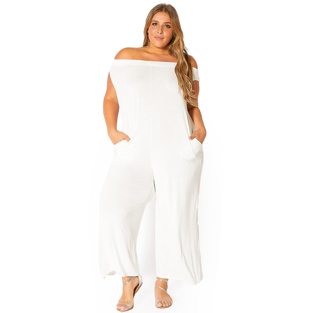 Primakind Plus Size Off-Shoulder Wide Leg Jumpsuit Bellatrix