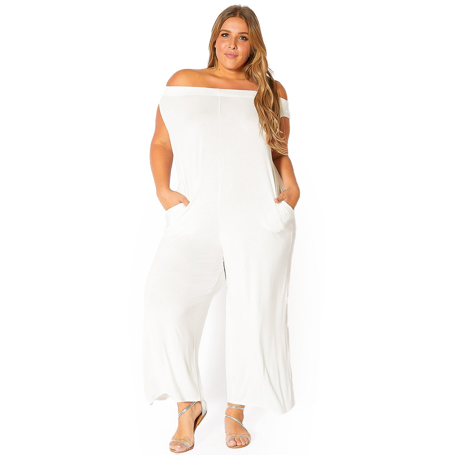 Primakind Plus Size Off-Shoulder Wide Leg Jumpsuit Bellatrix