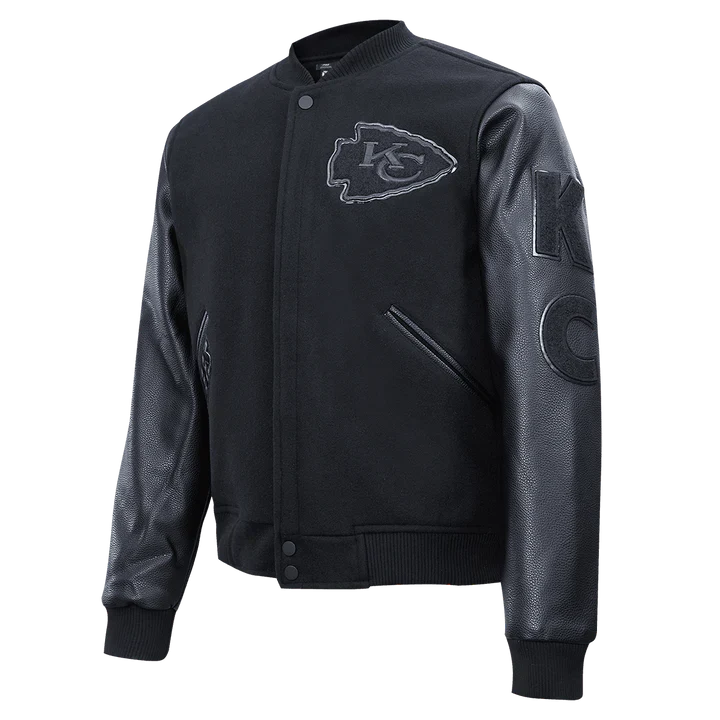 Kansas City Chiefs Triple Black Logo Varsity Jacket