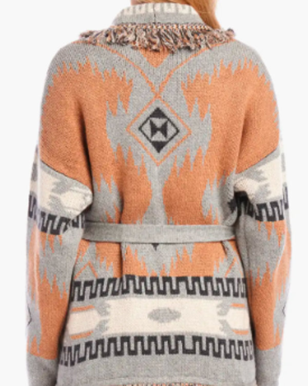 Sistas S09 Ebony Obsidian Aztec Print Cardigan