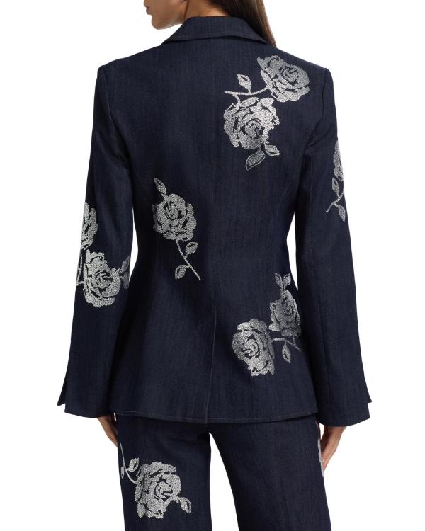 Days Of Our Lives S07 Lauren Koslow Rose Print Denim Blazer