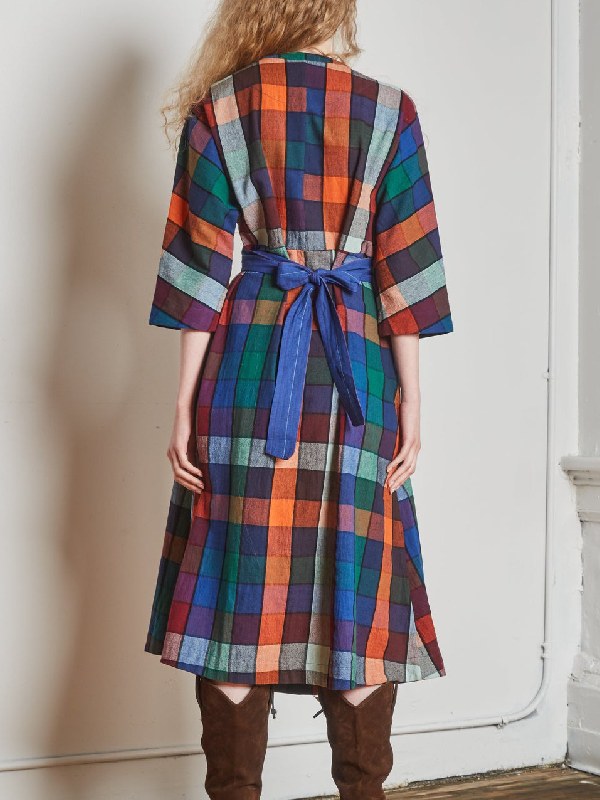 Kerri Kenney The Four Seasons S02 Multicolor Checkered Dress