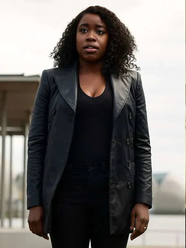Kirby Howell-Baptiste The Sandman S02 Leather Coat