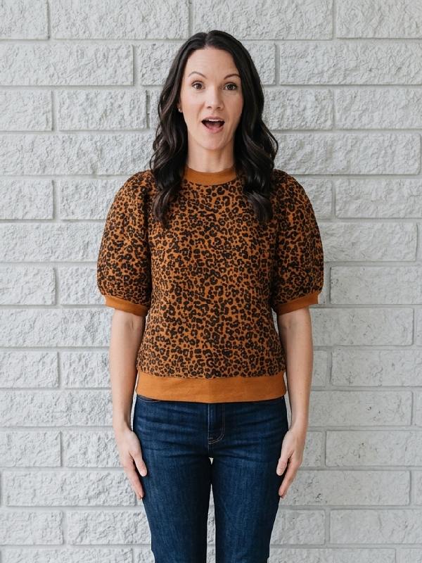 Kristin Davis Are You a Charlotte? Podcast Leopard Print Sweater