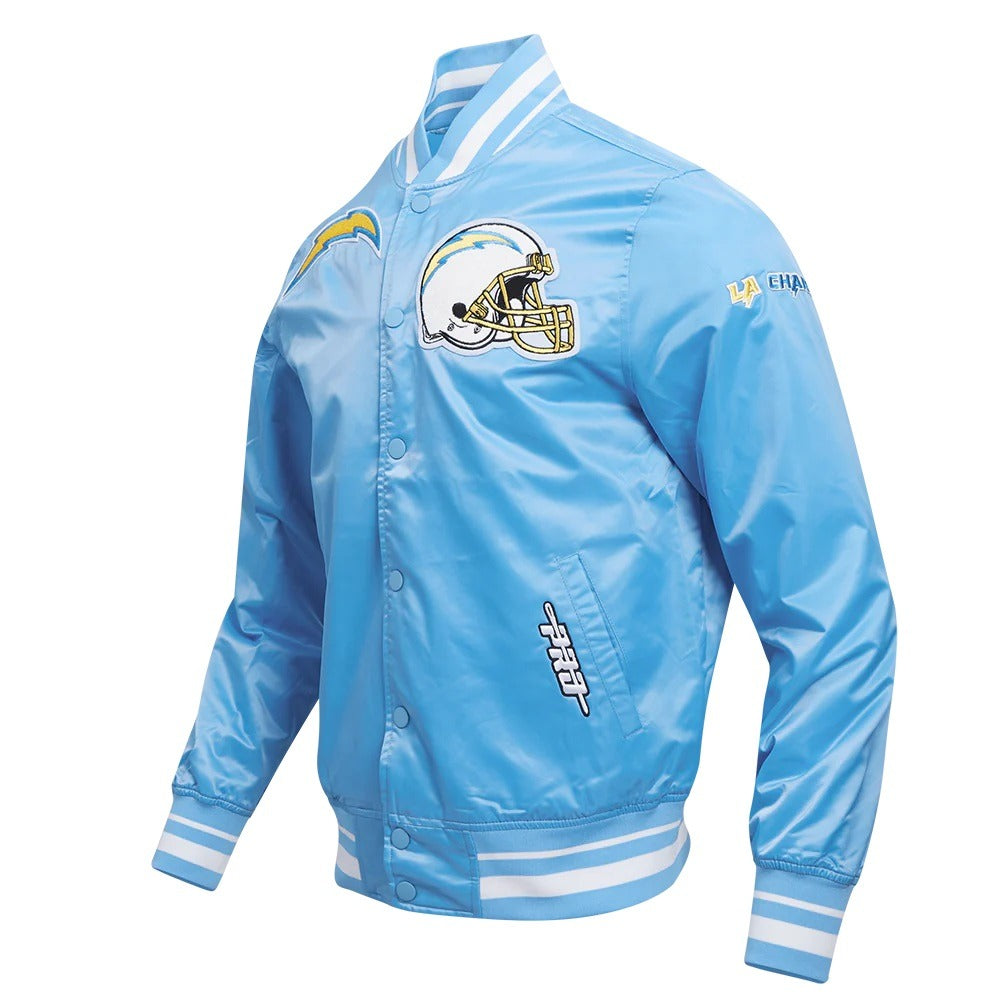 LA Chargers Bomber Blue And White Jacket