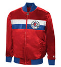 LA Clippers The Ambassador Full-Zip Red Satin Varsity Jacket