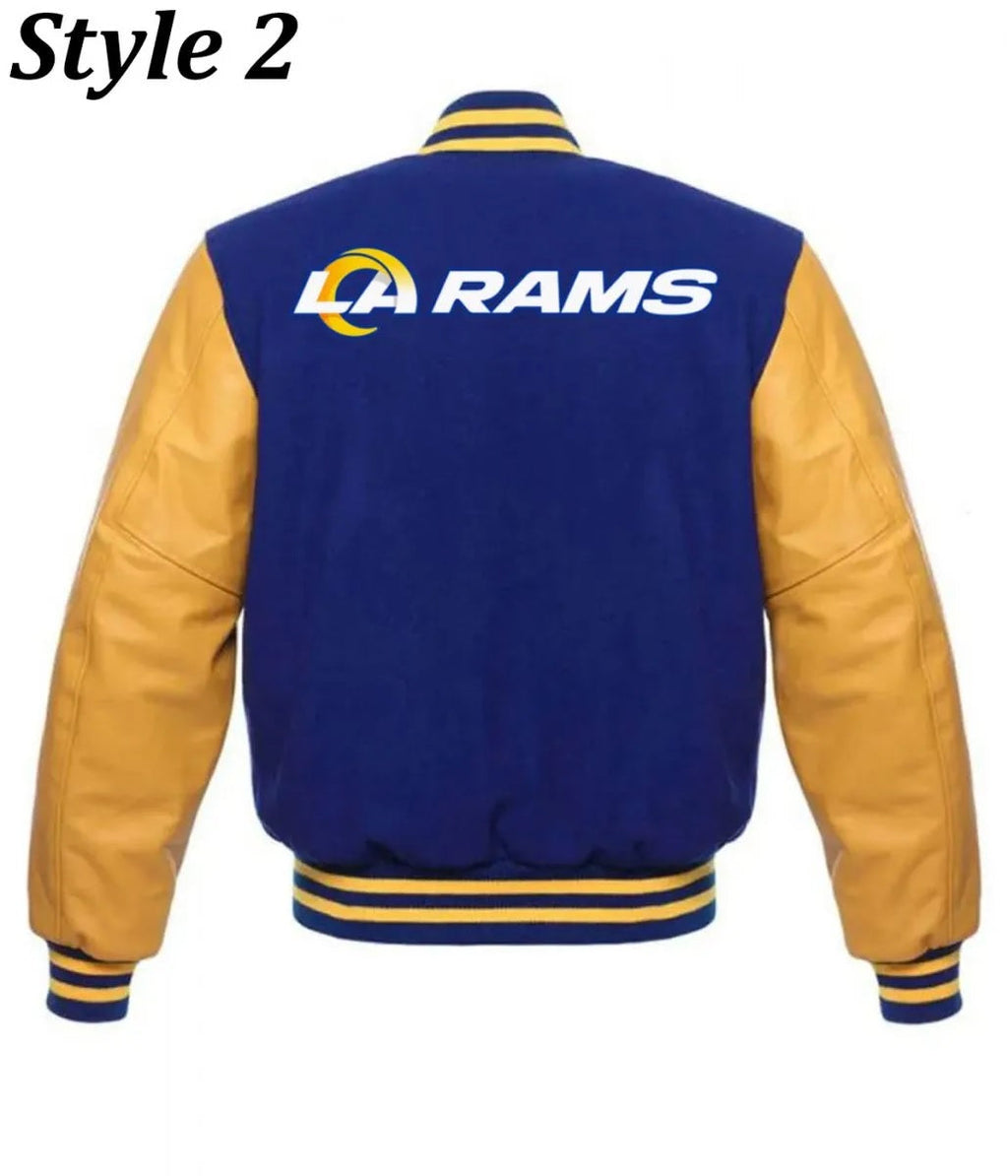 LA Rams Blue and yellow Varsity Jacket