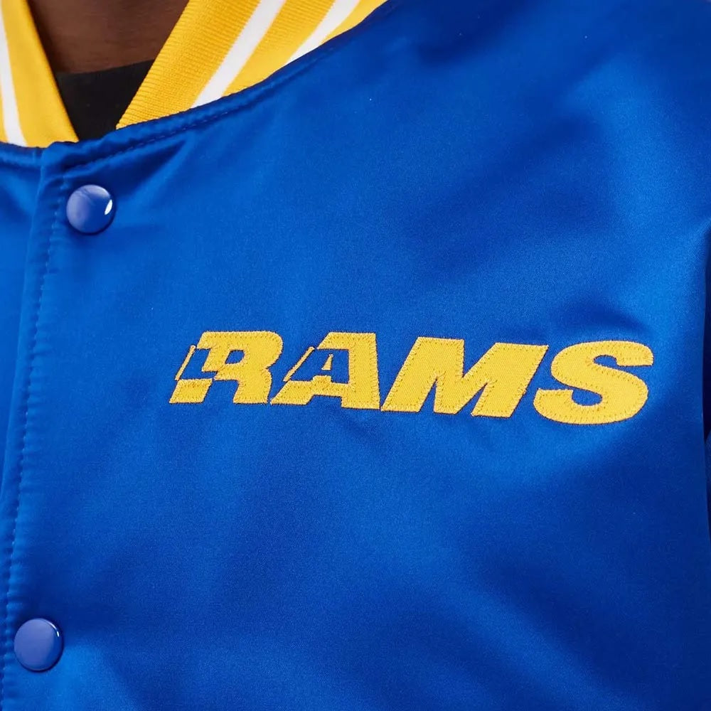 LA Rams Heavyweight Blue Satin Jacket