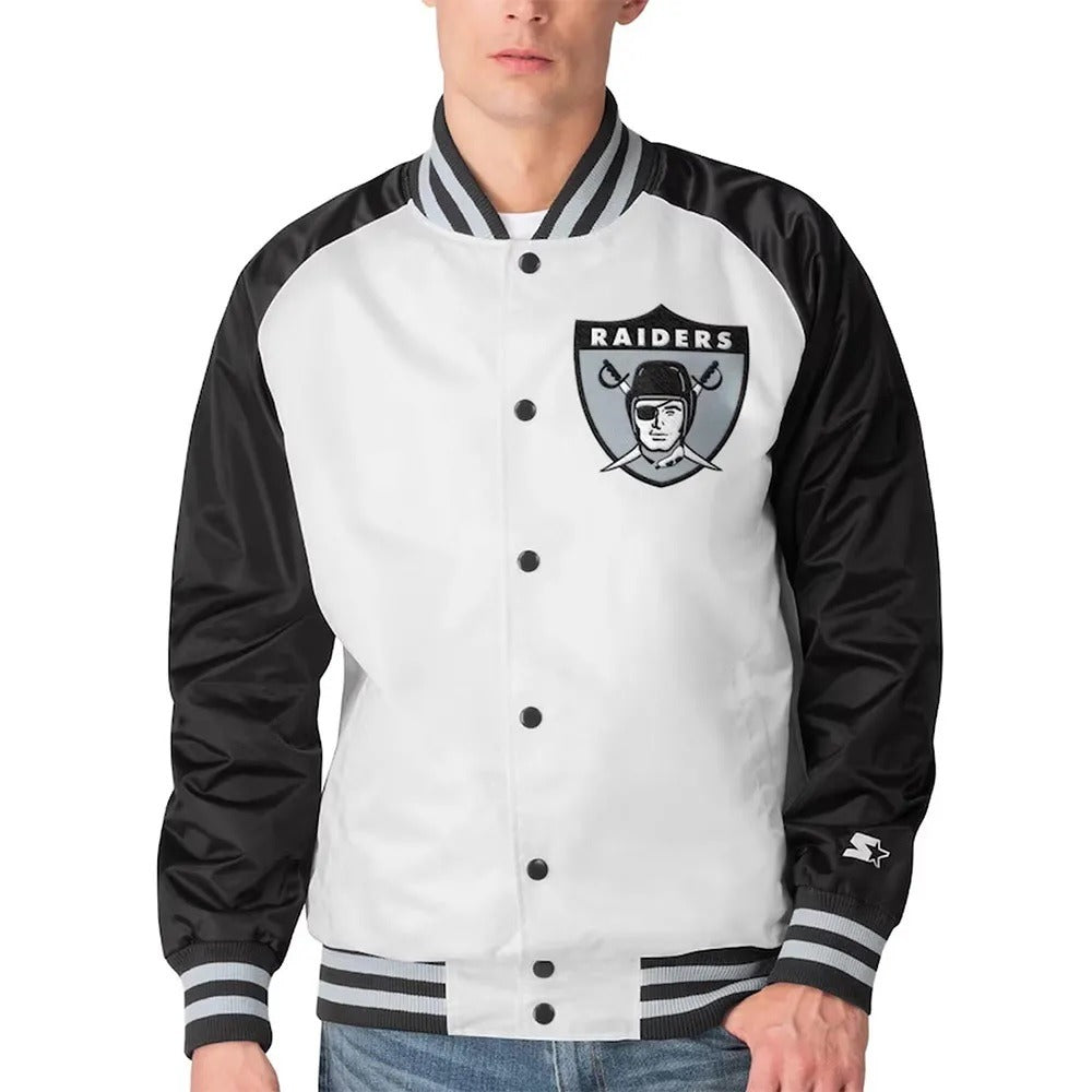 Las Vegas Raiders Clean Up Throwback Satin Jacket