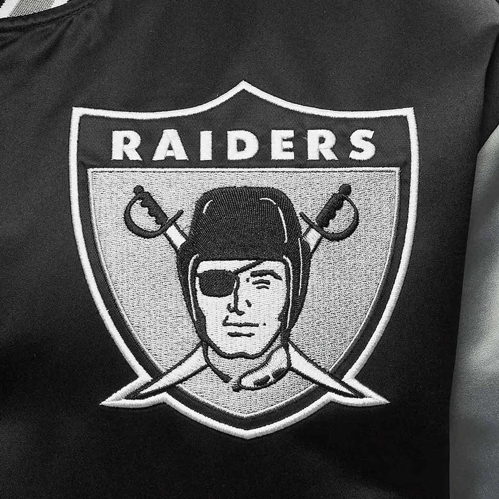 Las Vegas Raiders Heavyweight Black Satin Jacket