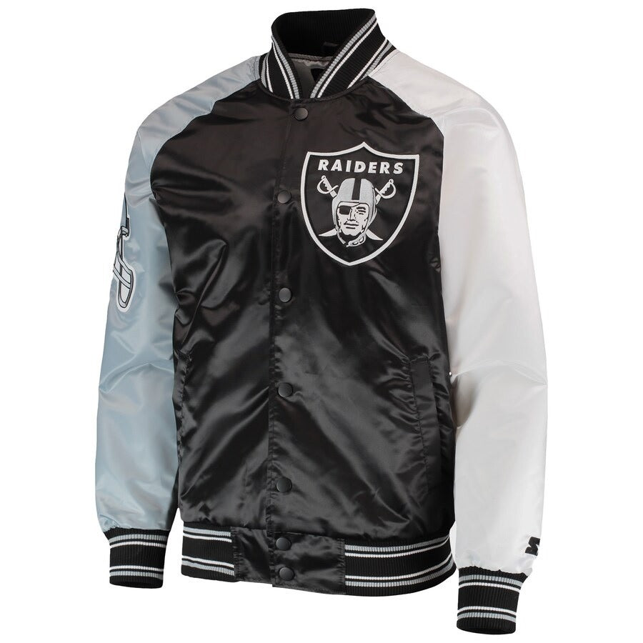 Las Vegas Raiders Super Bowl Black Satin Jacket