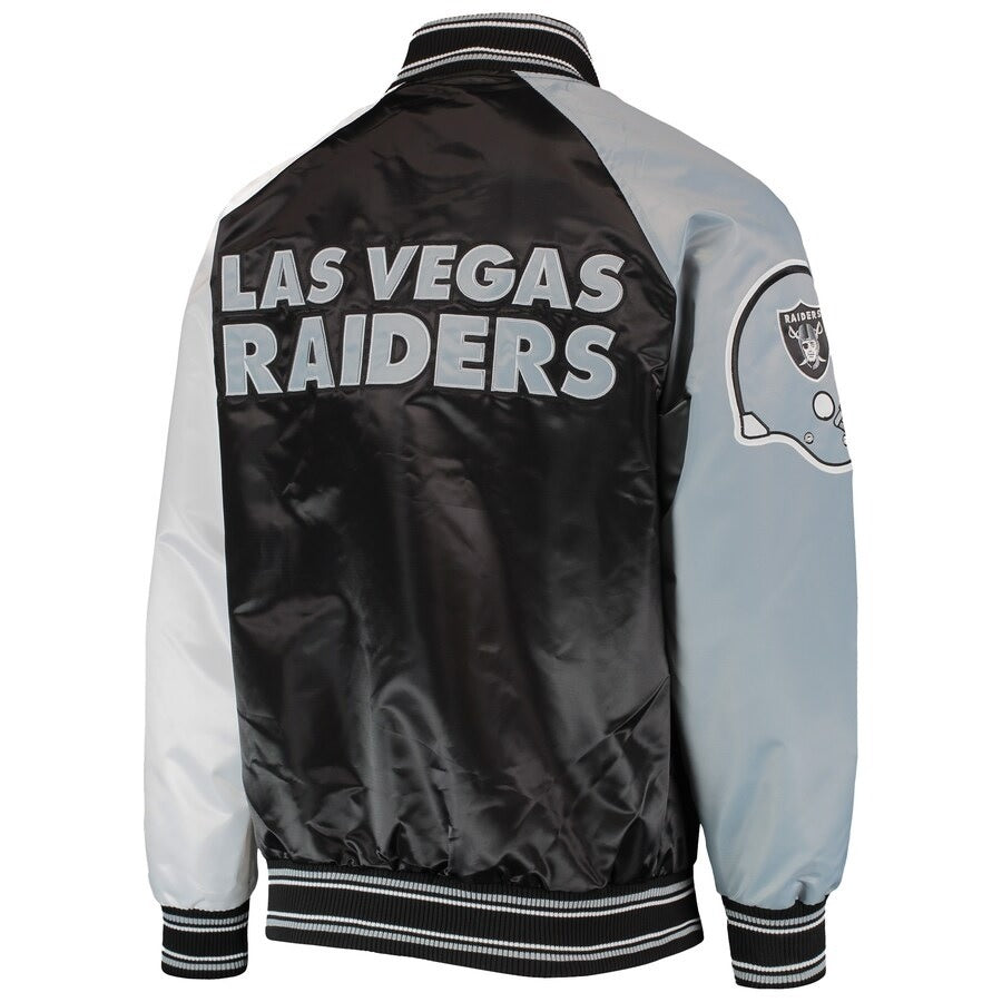 Las Vegas Raiders Super Bowl Black Satin Jacket