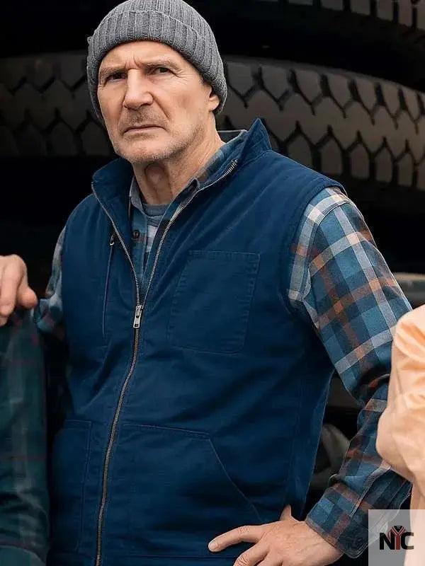 Liam Neeson Ice Road Vengeance 2025 Blue Vest