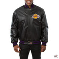Los Angeles Lakers Black Leather Varsity Jacket