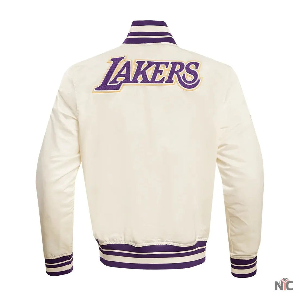 Los Angeles Lakers Retro Classic Rib Satin Varsity Jacket