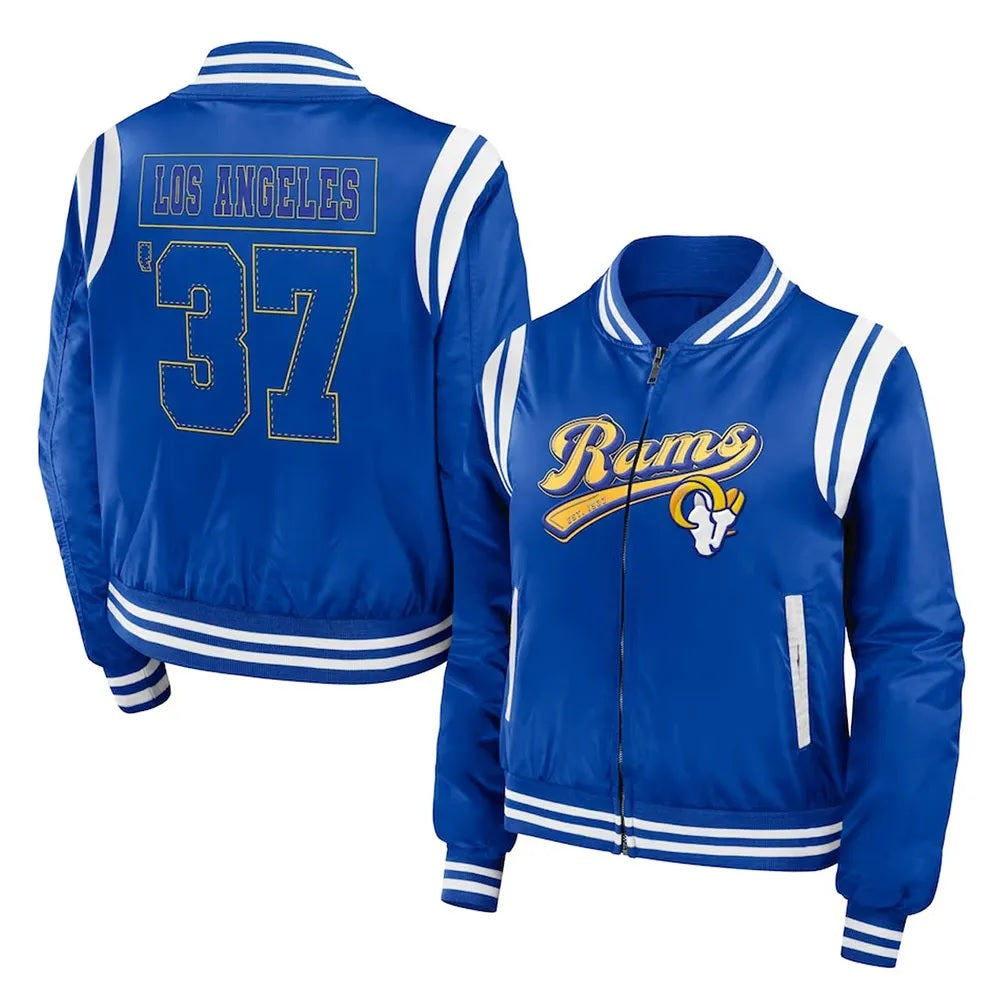 Los Angeles Rams Royal Bomber Full-Zip Jacket