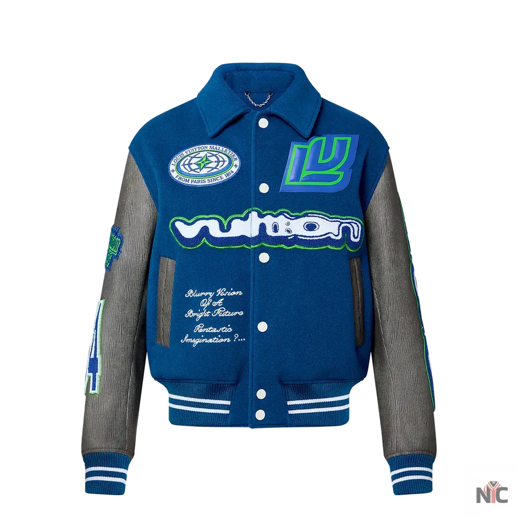 Louis Vuitton Embroidered Blouson Grey And Blue Jacket