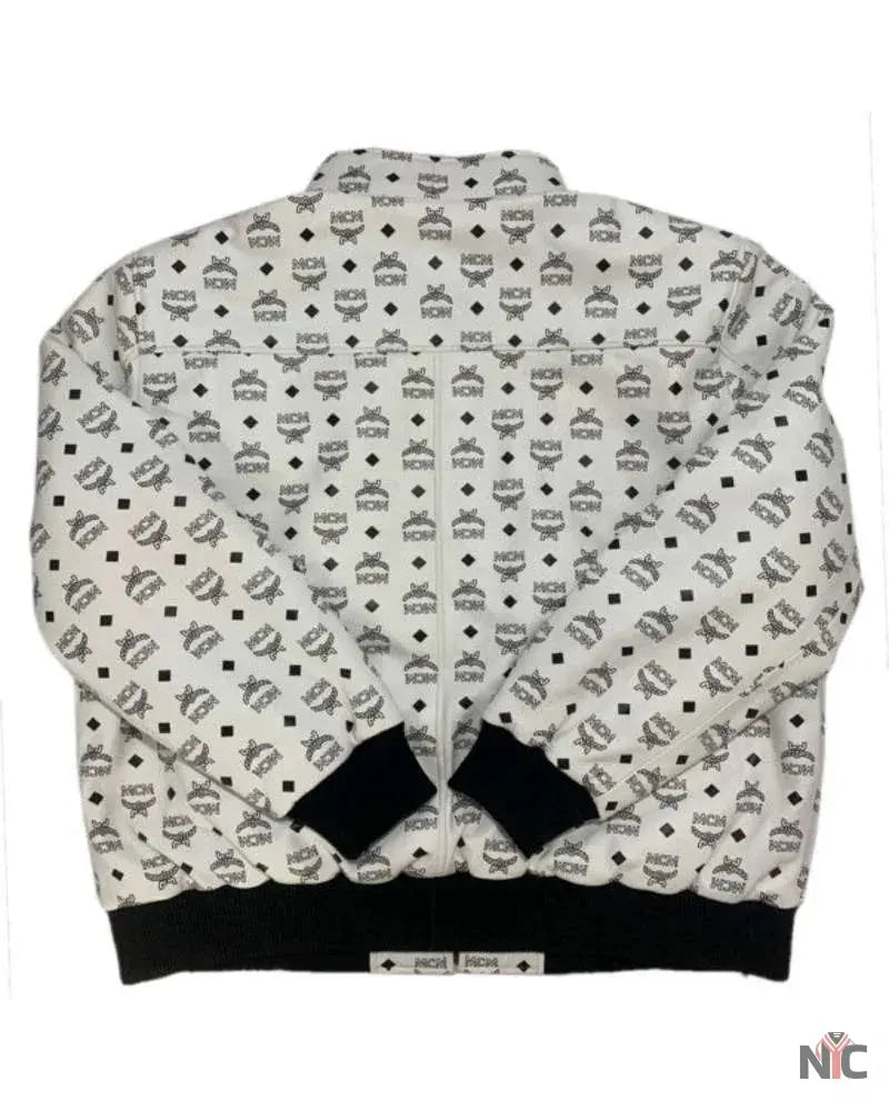 MCM Leather Printed Bomber Jacket