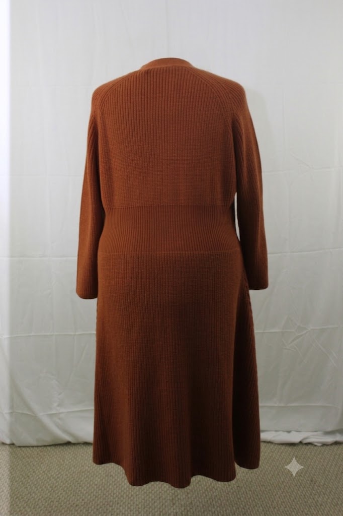 Primakind Women's Ribbed Knit Button-Front Midi Sweater Dress