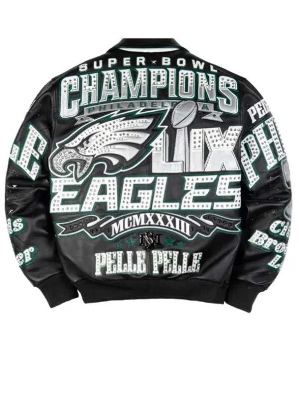 Meek Mill Eagles Black Leather Jacket