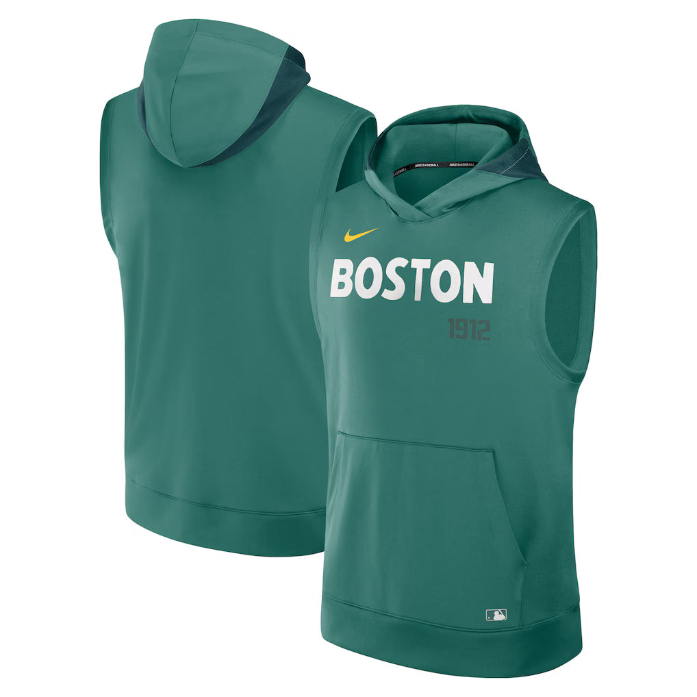 Men’s Boston Red Sox Nike Green Sleeveless Pullover Hoodie