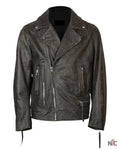 Men’s Elbow Patch Biker Leather Jacket