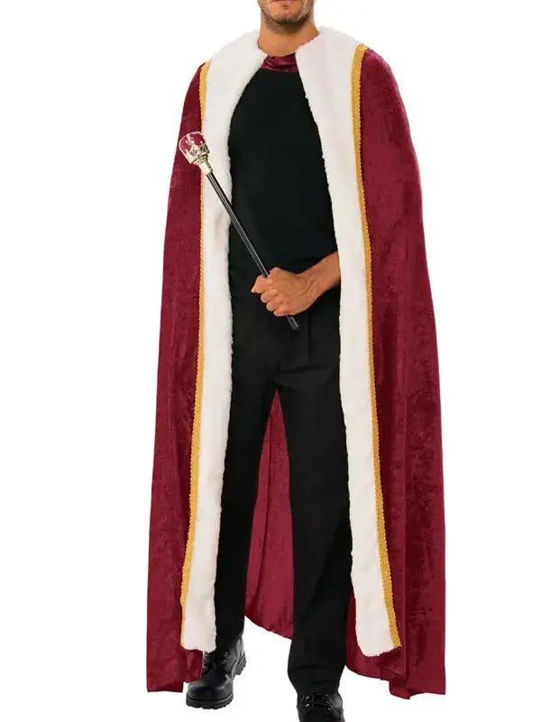Men’s Burgundy Velvet King’s Cape