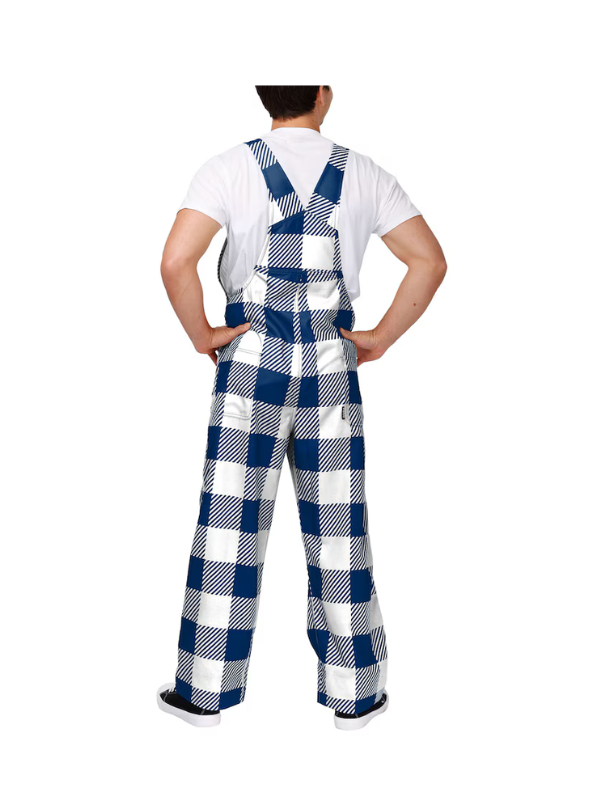 Men's FOCO Navy Dallas Cowboys Big Logo Plaid Overalls