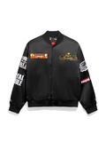 Men's Chalk Line Black Royal Rumble Historic Logos Quilted Satin Full-Snap Jacket