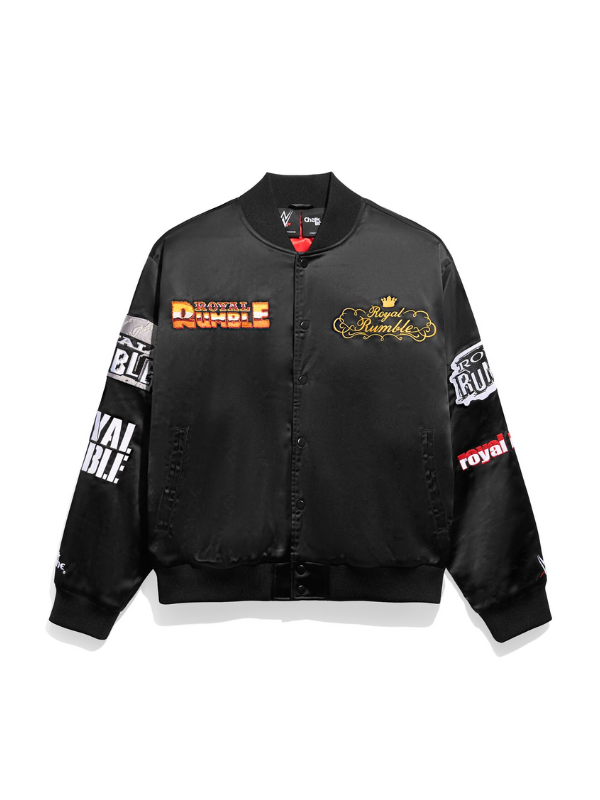 Men's Chalk Line Black Royal Rumble Historic Logos Quilted Satin Full-Snap Jacket